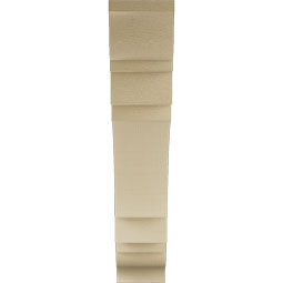 Ekena Millwork - BKTUR055X28X28MRC01RCPR - Timberthane Faux Wood Merced Style Bracket, Traditional Ends, 5 1/2"W x 28"D x 28"H, Primed Tan