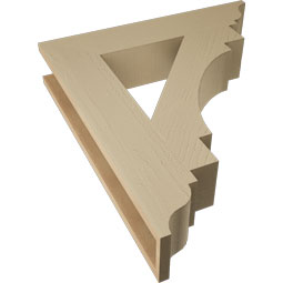 Ekena Millwork - BKTUR055X28X32MRC01RCPR - Timberthane Faux Wood Merced Style Bracket, Traditional Ends, 5 1/2"W x 28"D x 32"H, Primed Tan