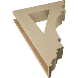 Ekena Millwork - BKTUR055X28X36MRC01RCPR - Timberthane Faux Wood Merced Style Bracket, Traditional Ends, 5 1/2"W x 28"D x 36"H, Primed Tan