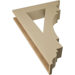 Ekena Millwork - BKTUR055X28X40MRC01RCPR - Timberthane Faux Wood Merced Style Bracket, Traditional Ends, 5 1/2"W x 28"D x 40"H, Primed Tan