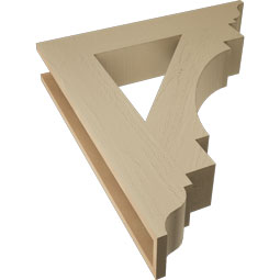 Ekena Millwork - BKTUR055X30X34MRC01RCPR - Timberthane Faux Wood Merced Style Bracket, Traditional Ends, 5 1/2"W x 30"D x 34"H, Primed Tan