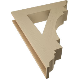 Ekena Millwork - BKTUR055X30X36MRC01RCPR - Timberthane Faux Wood Merced Style Bracket, Traditional Ends, 5 1/2"W x 30"D x 36"H, Primed Tan