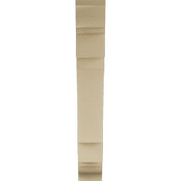 Ekena Millwork - BKTUR055X30X38MRC01RCPR - Timberthane Faux Wood Merced Style Bracket, Traditional Ends, 5 1/2"W x 30"D x 38"H, Primed Tan