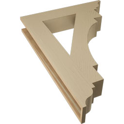 Ekena Millwork - BKTUR055X30X42MRC01RCPR - Timberthane Faux Wood Merced Style Bracket, Traditional Ends, 5 1/2"W x 30"D x 42"H, Primed Tan