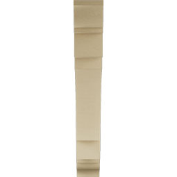 Ekena Millwork - BKTUR055X34X38MRC01RCPR - Timberthane Faux Wood Merced Style Bracket, Traditional Ends, 5 1/2"W x 34"D x 38"H, Primed Tan