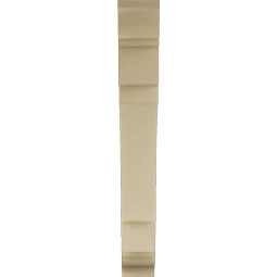 Ekena Millwork - BKTUR055X34X42MRC01RCPR - Timberthane Faux Wood Merced Style Bracket, Traditional Ends, 5 1/2"W x 34"D x 42"H, Primed Tan