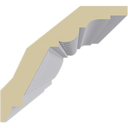 Ekena Millwork - MLD02X03X04VA - Endurathane Modern Valeriano Rope Crown Moulding, 2 3/4"H x 3"P x 4 1/2"F x 94 1/2"L, (1 7/8" Repeat), Factory Primed