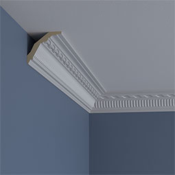 Ekena Millwork - MLD02X03X04VA - Endurathane Modern Valeriano Rope Crown Moulding, 2 3/4"H x 3"P x 4 1/2"F x 94 1/2"L, (1 7/8" Repeat), Factory Primed