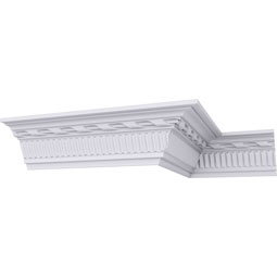 Ekena Millwork - MLD02X03X04VA - Endurathane Modern Valeriano Rope Crown Moulding, 2 3/4"H x 3"P x 4 1/2"F x 94 1/2"L, (1 7/8" Repeat), Factory Primed