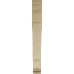 Ekena Millwork - BKTUR055X38X46MRC01RCPR - Timberthane Faux Wood Merced Style Bracket, Traditional Ends, 5 1/2"W x 38"D x 46"H, Primed Tan