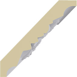 Ekena Millwork - MLD04X04X05RO - Endurathane Rose Crown Moulding, 3 7/8"H x 3 7/8"P x 5 1/2"F x 94 1/2"L, (1/2" Repeat), Factory Primed