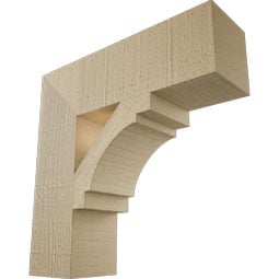 Ekena Millwork - BKTURMRC44 - Timberthane Rough Cedar Faux Wood Merced Block Bracket