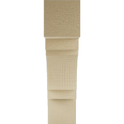 Ekena Millwork - BKTUR035X14X14MRC05RCPR - Timberthane Faux Wood Merced Style Bracket, Block Ends, 3 1/2"W x 14"D x 14"H, Primed Tan