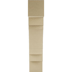 Ekena Millwork - BKTUR035X14X18MRC05RCPR - Timberthane Faux Wood Merced Style Bracket, Block Ends, 3 1/2"W x 14"D x 18"H, Primed Tan