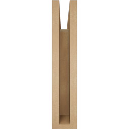 Ekena Millwork - BKTUR035X14X18MRC05RCPR - Timberthane Faux Wood Merced Style Bracket, Block Ends, 3 1/2"W x 14"D x 18"H, Primed Tan