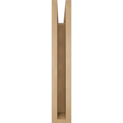 Ekena Millwork - BKTUR035X14X22MRC05RCPR - Timberthane Faux Wood Merced Style Bracket, Block Ends, 3 1/2"W x 14"D x 22"H, Primed Tan