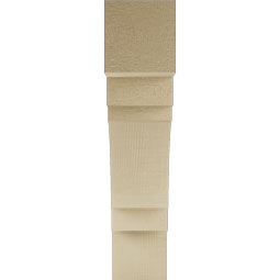 Ekena Millwork - BKTUR035X16X16MRC05RCPR - Timberthane Faux Wood Merced Style Bracket, Block Ends, 3 1/2"W x 16"D x 16"H, Primed Tan