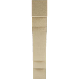 Ekena Millwork - BKTUR035X16X20MRC05RCPR - Timberthane Faux Wood Merced Style Bracket, Block Ends, 3 1/2"W x 16"D x 20"H, Primed Tan