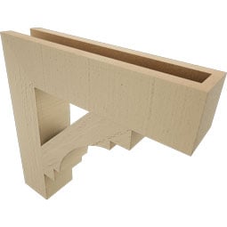Ekena Millwork - BKTURMRC44 - Timberthane Rough Cedar Faux Wood Merced Block Bracket