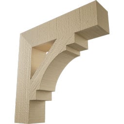 Ekena Millwork - BKTURMRC44 - Timberthane Rough Cedar Faux Wood Merced Block Bracket