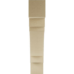 Ekena Millwork - BKTUR035X18X18MRC05RCPR - Timberthane Faux Wood Merced Style Bracket, Block Ends, 3 1/2"W x 18"D x 18"H, Primed Tan