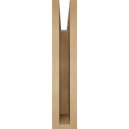 Ekena Millwork - BKTUR035X18X18MRC05RCPR - Timberthane Faux Wood Merced Style Bracket, Block Ends, 3 1/2"W x 18"D x 18"H, Primed Tan