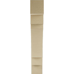 Ekena Millwork - BKTUR035X18X22MRC05RCPR - Timberthane Faux Wood Merced Style Bracket, Block Ends, 3 1/2"W x 18"D x 22"H, Primed Tan