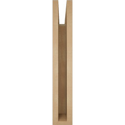 Ekena Millwork - BKTUR035X18X22MRC05RCPR - Timberthane Faux Wood Merced Style Bracket, Block Ends, 3 1/2"W x 18"D x 22"H, Primed Tan