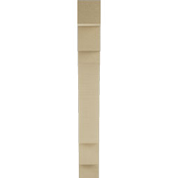 Ekena Millwork - BKTUR035X18X30MRC05RCPR - Timberthane Faux Wood Merced Style Bracket, Block Ends, 3 1/2"W x 18"D x 30"H, Primed Tan