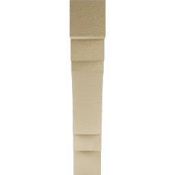 Ekena Millwork - BKTUR035X20X20MRC05RCPR - Timberthane Faux Wood Merced Style Bracket, Block Ends, 3 1/2"W x 20"D x 20"H, Primed Tan