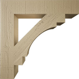 Ekena Millwork - BKTUR035X20X20MRC05RCPR - Timberthane Faux Wood Merced Style Bracket, Block Ends, 3 1/2"W x 20"D x 20"H, Primed Tan
