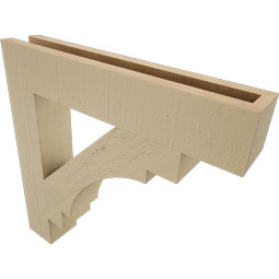 Ekena Millwork - BKTUR035X20X20MRC05RCPR - Timberthane Faux Wood Merced Style Bracket, Block Ends, 3 1/2"W x 20"D x 20"H, Primed Tan