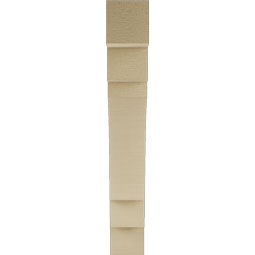 Ekena Millwork - BKTUR035X20X24MRC05RCPR - Timberthane Faux Wood Merced Style Bracket, Block Ends, 3 1/2"W x 20"D x 24"H, Primed Tan