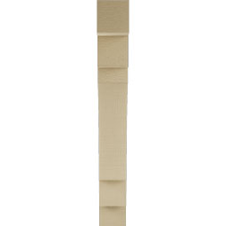 Ekena Millwork - BKTUR035X20X28MRC05RCPR - Timberthane Faux Wood Merced Style Bracket, Block Ends, 3 1/2"W x 20"D x 28"H, Primed Tan