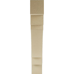 Ekena Millwork - BKTUR035X22X22MRC05RCPR - Timberthane Faux Wood Merced Style Bracket, Block Ends, 3 1/2"W x 22"D x 22"H, Primed Tan