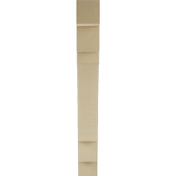 Ekena Millwork - BKTUR035X22X30MRC05RCPR - Timberthane Faux Wood Merced Style Bracket, Block Ends, 3 1/2"W x 22"D x 30"H, Primed Tan