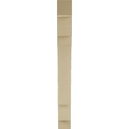 Ekena Millwork - BKTUR035X22X34MRC05RCPR - Timberthane Faux Wood Merced Style Bracket, Block Ends, 3 1/2"W x 22"D x 34"H, Primed Tan