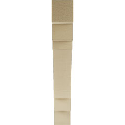 Ekena Millwork - BKTUR035X24X24MRC05RCPR - Timberthane Faux Wood Merced Style Bracket, Block Ends, 3 1/2"W x 24"D x 24"H, Primed Tan