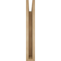 Ekena Millwork - BKTUR035X24X24MRC05RCPR - Timberthane Faux Wood Merced Style Bracket, Block Ends, 3 1/2"W x 24"D x 24"H, Primed Tan
