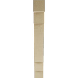 Ekena Millwork - BKTUR035X24X28MRC05RCPR - Timberthane Faux Wood Merced Style Bracket, Block Ends, 3 1/2"W x 24"D x 28"H, Primed Tan