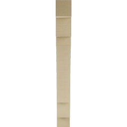 Ekena Millwork - BKTUR035X24X32MRC05RCPR - Timberthane Faux Wood Merced Style Bracket, Block Ends, 3 1/2"W x 24"D x 32"H, Primed Tan