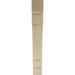 Ekena Millwork - BKTUR035X26X26MRC05RCPR - Timberthane Faux Wood Merced Style Bracket, Block Ends, 3 1/2"W x 26"D x 26"H, Primed Tan