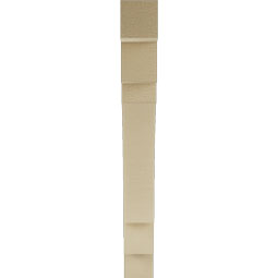 Ekena Millwork - BKTUR035X26X30MRC05RCPR - Timberthane Faux Wood Merced Style Bracket, Block Ends, 3 1/2"W x 26"D x 30"H, Primed Tan