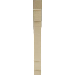 Ekena Millwork - BKTUR035X26X34MRC05RCPR - Timberthane Faux Wood Merced Style Bracket, Block Ends, 3 1/2"W x 26"D x 34"H, Primed Tan