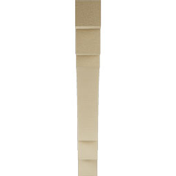 Ekena Millwork - BKTUR035X28X28MRC05RCPR - Timberthane Faux Wood Merced Style Bracket, Block Ends, 3 1/2"W x 28"D x 28"H, Primed Tan