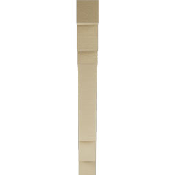 Ekena Millwork - BKTUR035X28X32MRC05RCPR - Timberthane Faux Wood Merced Style Bracket, Block Ends, 3 1/2"W x 28"D x 32"H, Primed Tan