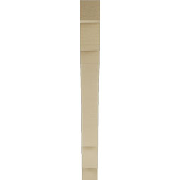 Ekena Millwork - BKTUR035X28X36MRC05RCPR - Timberthane Faux Wood Merced Style Bracket, Block Ends, 3 1/2"W x 28"D x 36"H, Primed Tan