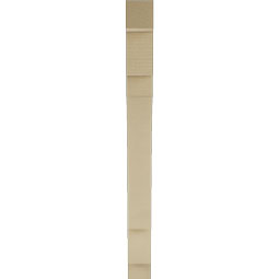 Ekena Millwork - BKTUR035X28X40MRC05RCPR - Timberthane Faux Wood Merced Style Bracket, Block Ends, 3 1/2"W x 28"D x 40"H, Primed Tan