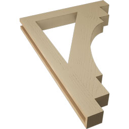 Ekena Millwork - BKTUR035X28X40MRC05RCPR - Timberthane Faux Wood Merced Style Bracket, Block Ends, 3 1/2"W x 28"D x 40"H, Primed Tan