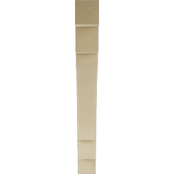 Ekena Millwork - BKTUR035X30X30MRC05RCPR - Timberthane Faux Wood Merced Style Bracket, Block Ends, 3 1/2"W x 30"D x 30"H, Primed Tan